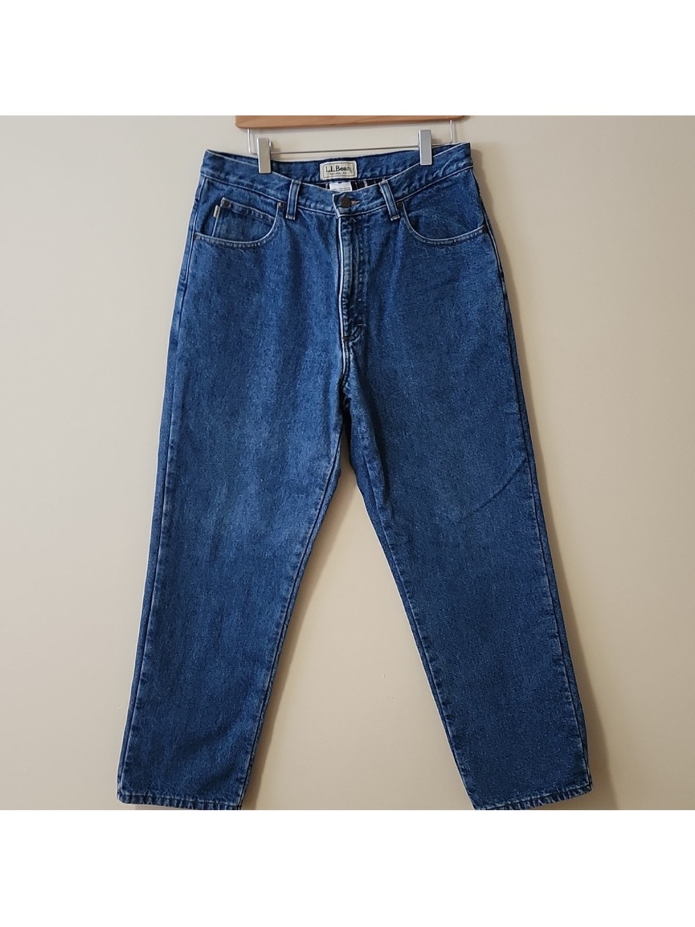 L.L. Bean Men's Denim Jeans With Plaid Lining 33x29